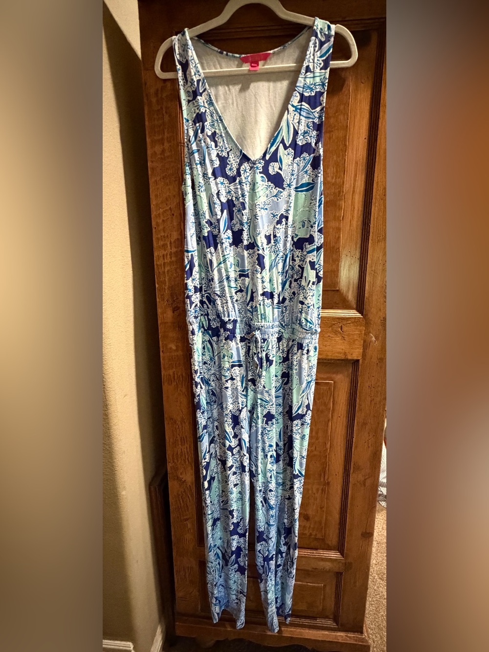 Lilly Pulitzer Blue & Light Blue Floral Jumpsuit